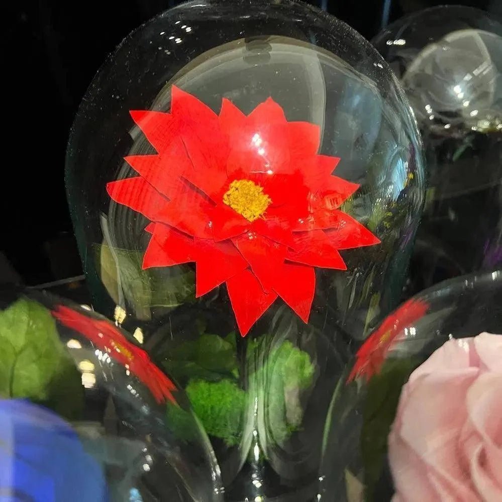 Craciunita Criogenata Rosie Cupola Decorativa 10 Cm Cadou Unic Pentru Iubita - Trandafir - Criogenat.ro