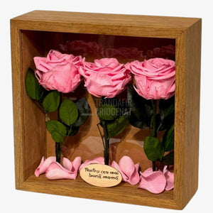 Tablou Cu Trandafiri Criogenați Roz Cadoul Perfect Pentru Mama Durabil Până La 25 De Ani - Trandafir - Criogenat.ro