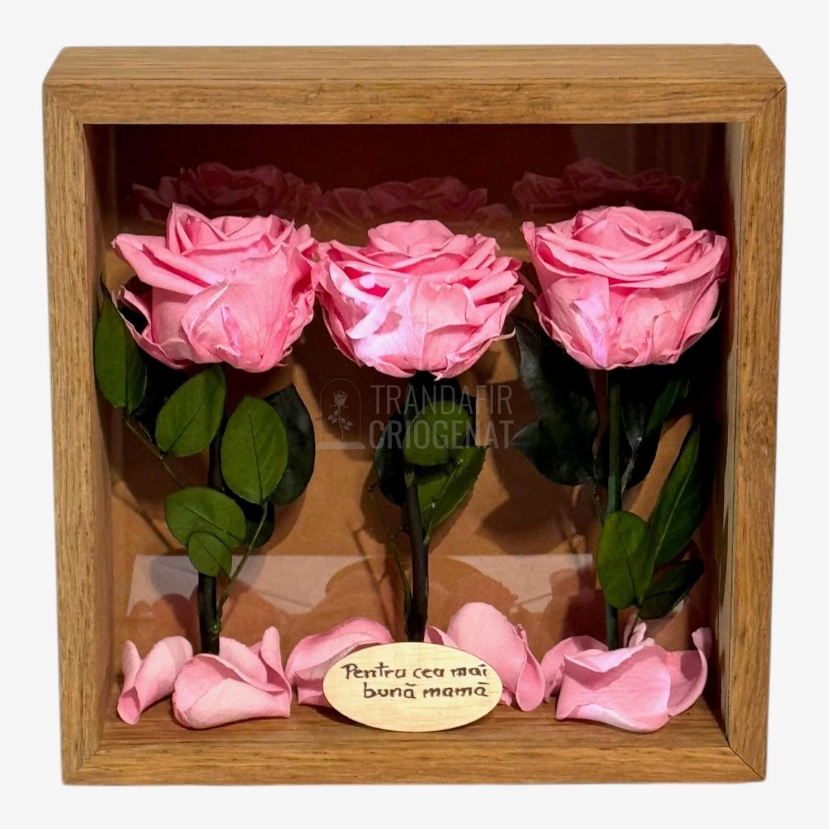 Tablou Cu Trandafiri Criogenați Roz Cadoul Perfect Pentru Mama Durabil Până La 25 De Ani - Trandafir - Criogenat.ro