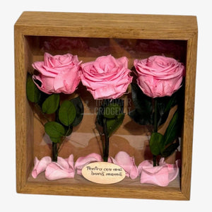 Tablou Cu Trandafiri Criogenați Roz Cadoul Perfect Pentru Mama Durabil Până La 25 De Ani - Trandafir - Criogenat.ro