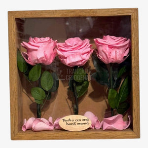 Tablou Cu Trandafiri Criogenați Roz Cadoul Perfect Pentru Mama Durabil Până La 25 De Ani - Trandafir - Criogenat.ro