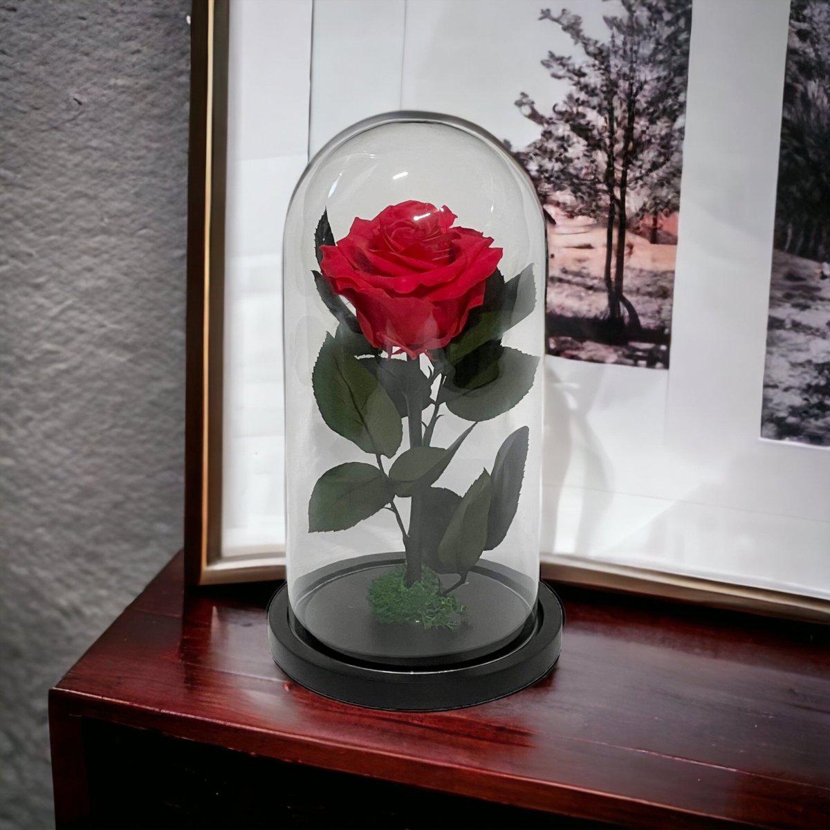 Trandafir Criogenat Etern Premium Roz Inchis In Cupola De Sticla Diametru 8 Cm - Trandafir - Criogenat.ro