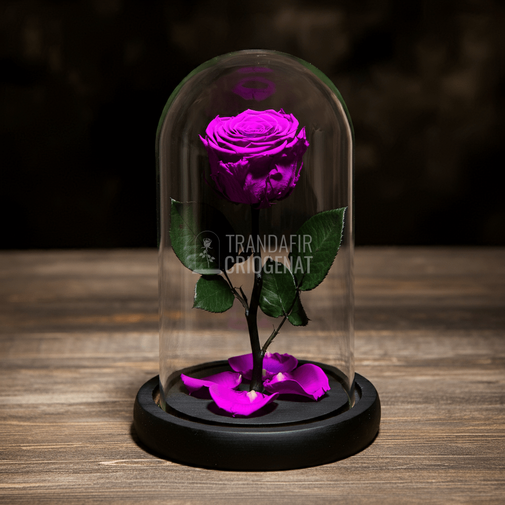 Trandafir Criogenat purpuriu deschis Ø6,5cm in cupola 12x25cm - Trandafir - Criogenat.ro