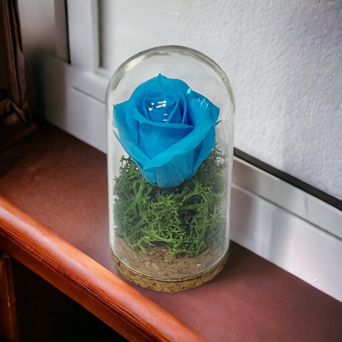 Trandafir Criogenat Turquoise Cupolă Sticlă Diametru 3,5 - 4,5 Cm Cadou Mărturie - Trandafir - Criogenat.ro