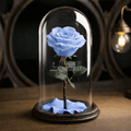 Trandafir Criogenat Bleu In Cupolă De Sticlă Cu Mesaj Personalizat Cadou Elegant Pentru Femei