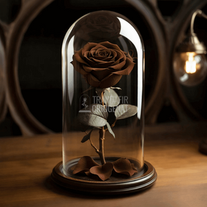 Trandafir Criogenat Maro În Cupolă De Sticlă Cu Mesaj Personalizat Cadou Pentru Femei
