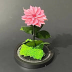 Dalie Criogenata Mov - Pudrat In Cupola De Sticla Cu Mesaj Personalizat Ø8cm - Trandafir - Criogenat.ro