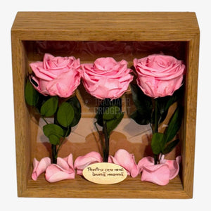 Tablou Cu Trandafiri Criogenați Roz Cadoul Perfect Pentru Mama Durabil Până La 25 De Ani - Trandafir - Criogenat.ro