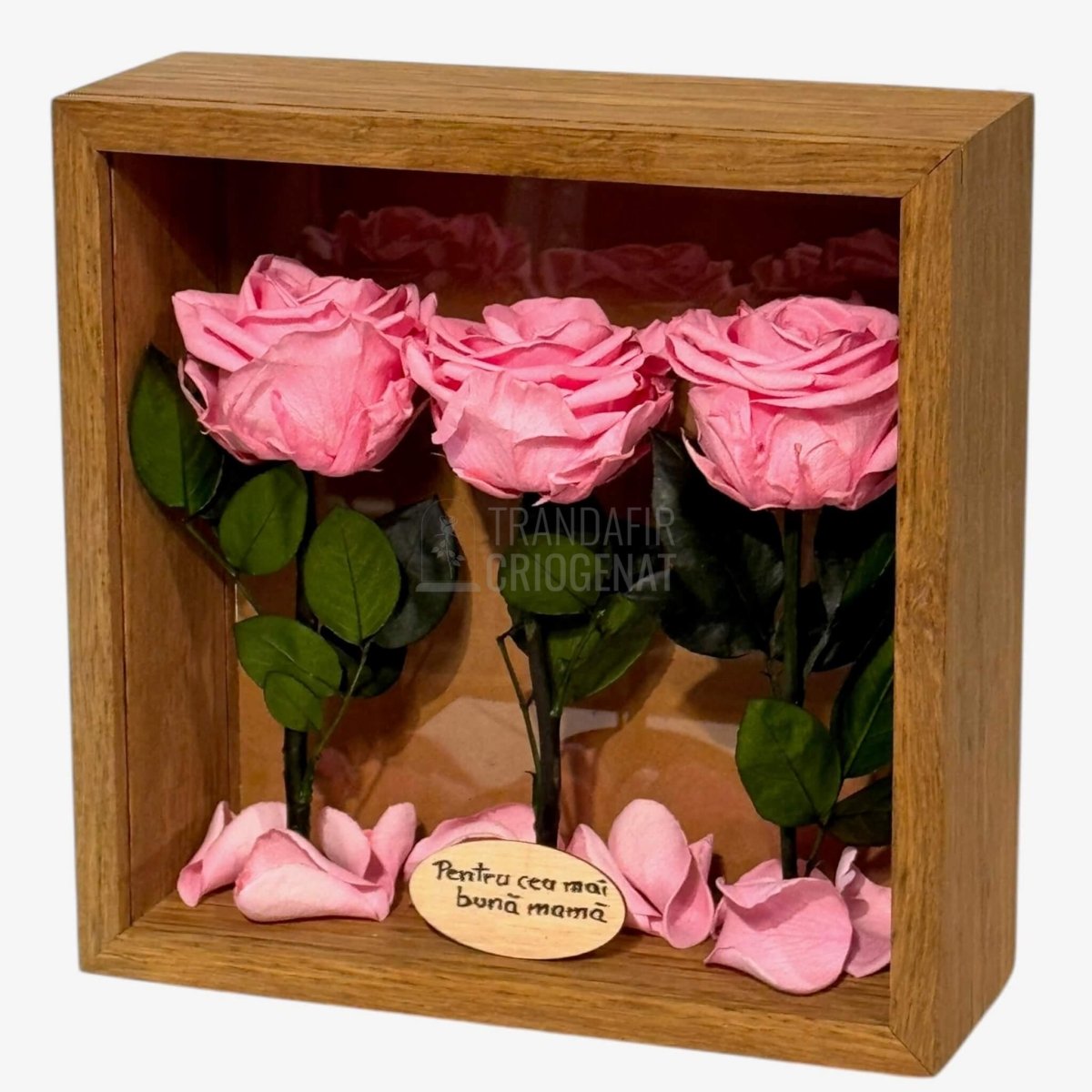 Tablou Cu Trandafiri Criogenați Roz Cadoul Perfect Pentru Mama Durabil Până La 25 De Ani - Trandafir - Criogenat.ro