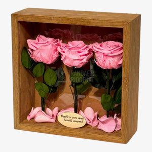 Tablou Cu Trandafiri Criogenați Roz Cadoul Perfect Pentru Mama Durabil Până La 25 De Ani - Trandafir - Criogenat.ro