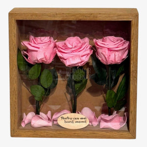 Tablou Cu Trandafiri Criogenați Roz Cadoul Perfect Pentru Mama Durabil Până La 25 De Ani - Trandafir - Criogenat.ro