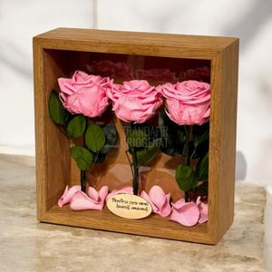 Tablou Cu Trandafiri Criogenați Roz Cadoul Perfect Pentru Mama Durabil Până La 25 De Ani - Trandafir - Criogenat.ro