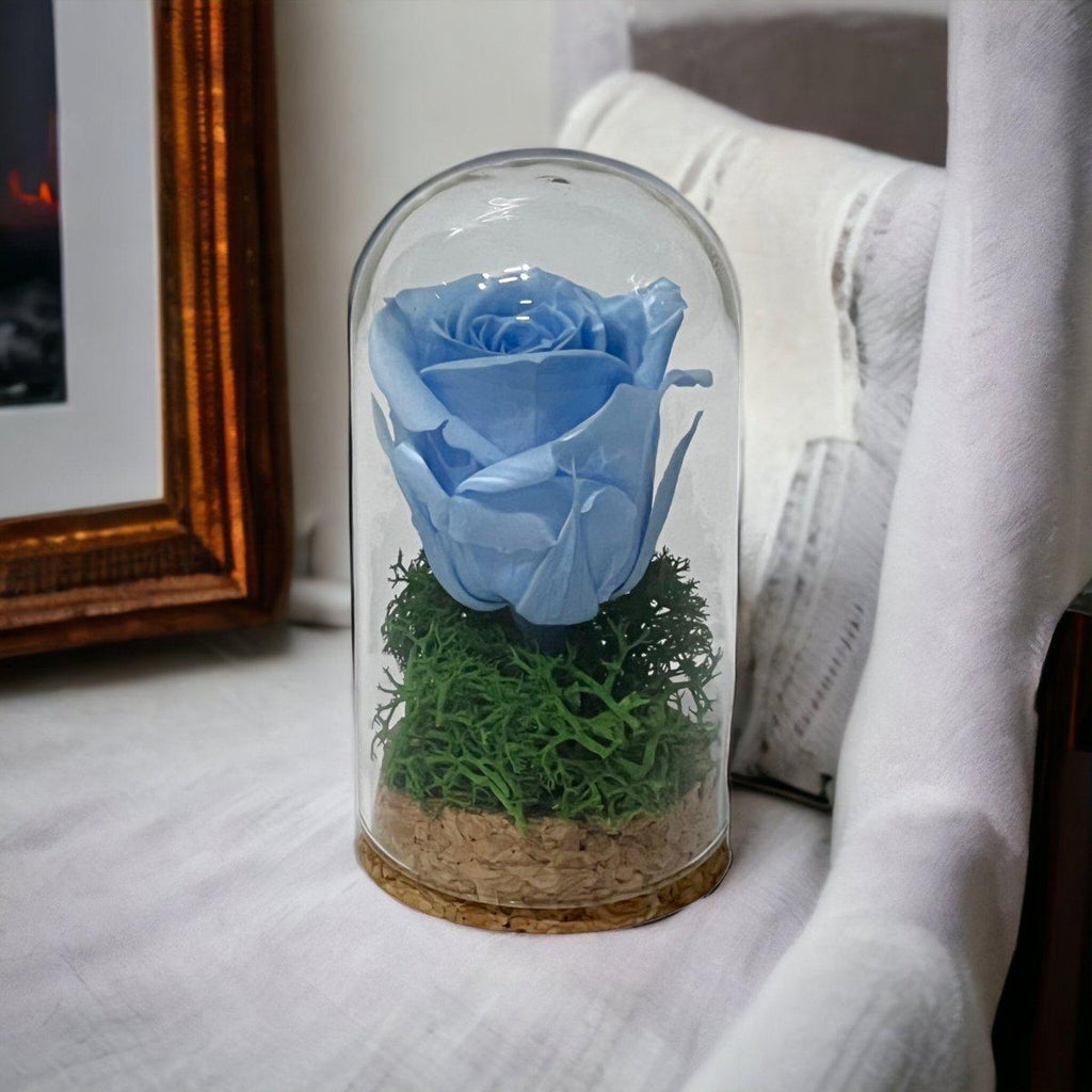 Trandafir Criogenat Albastru Cupolă Mică 5x9,5cm Mărturie Pentru Nunti - Trandafir - Criogenat.ro
