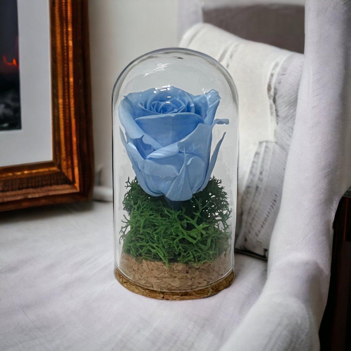 Trandafir Criogenat Albastru Cupolă Mică 5x9,5cm Mărturie Pentru Nunti - Trandafir - Criogenat.ro