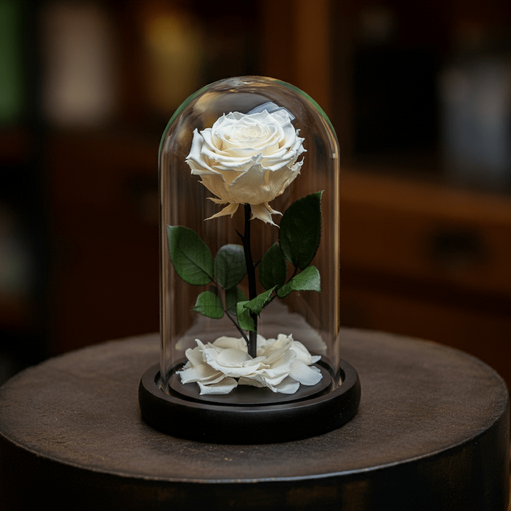 Trandafir Criogenat Lux În Cupolă De Sticlă Durabil Până La 25 De Ani Garantat - Trandafir - Criogenat.ro
