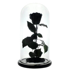 Trandafir Criogenat Negru XL In Cupola De Sticla Cadou Pentru Femei 6,5cm - Trandafir - Criogenat.ro