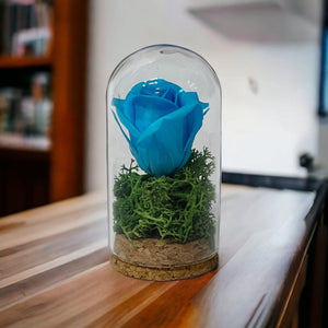 Trandafir Criogenat Turquoise Cupolă Sticlă Diametru 3,5 - 4,5 Cm Cadou Mărturie - Trandafir - Criogenat.ro