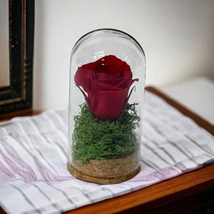 Trandafir Roșu Criogenat În Cupolă Elegantă Cadou Marturie Nunta Botez - Trandafir - Criogenat.ro